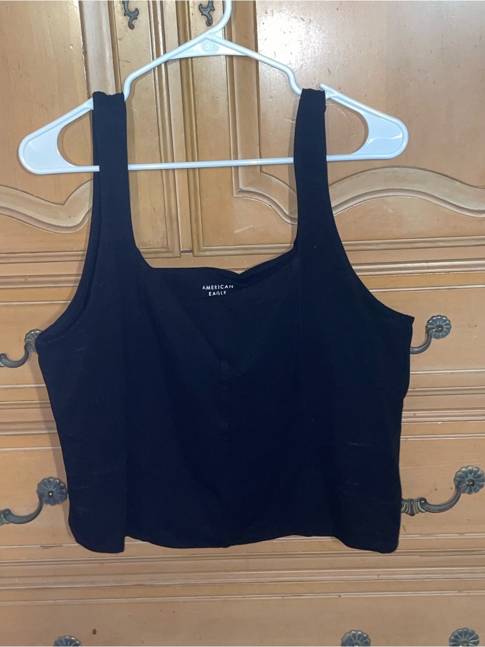 American Eagle Outfitters Black Cropped Tank Top
